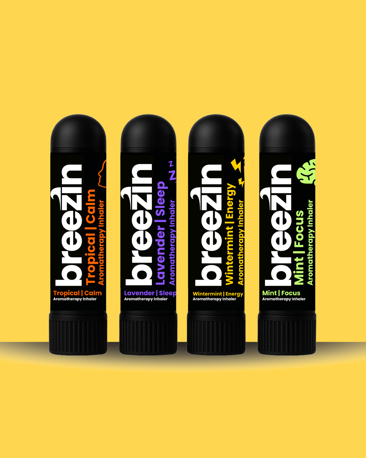 breezin Aromatherapy Nasal Inhaler 4 Pack